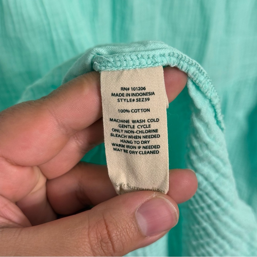 Soft‎ Surroundings Dress Laguna Solid Cotton Gauze Dress 1X Modest - Picture 5 of 7